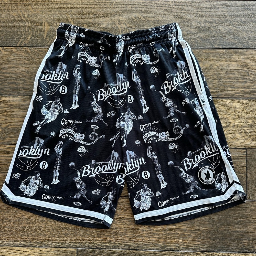 Flow Society Brooklyn YL Black and White Graphic Shorts